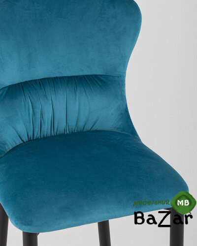 Стул полубарный Лилиан велюр темно-бирюзовый