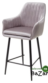 Полубарный стул Роден Blitz 16 Серый, велюр (H=65cm)