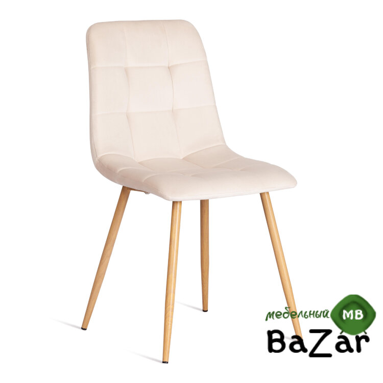 Стул CHILLY (mod. 7094-1) вельвет/металл beige (бежевый) HLR2 / натуральный