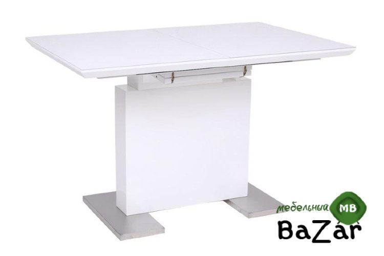 Стол обеденный FANO WHITE (Белый Лак со стеклом)