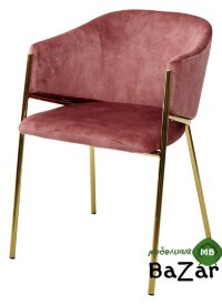 Стул DILL PK6015-20 (VBP220) античный брусничный, велюр/ золотой каркас