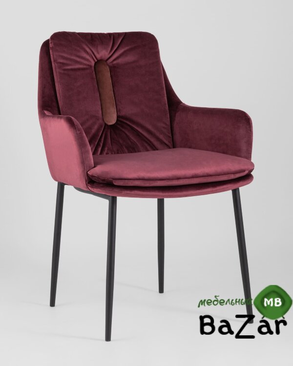 Кресло Саманта велюр бордовый
