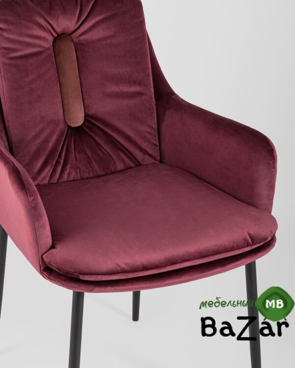 Кресло Саманта велюр бордовый