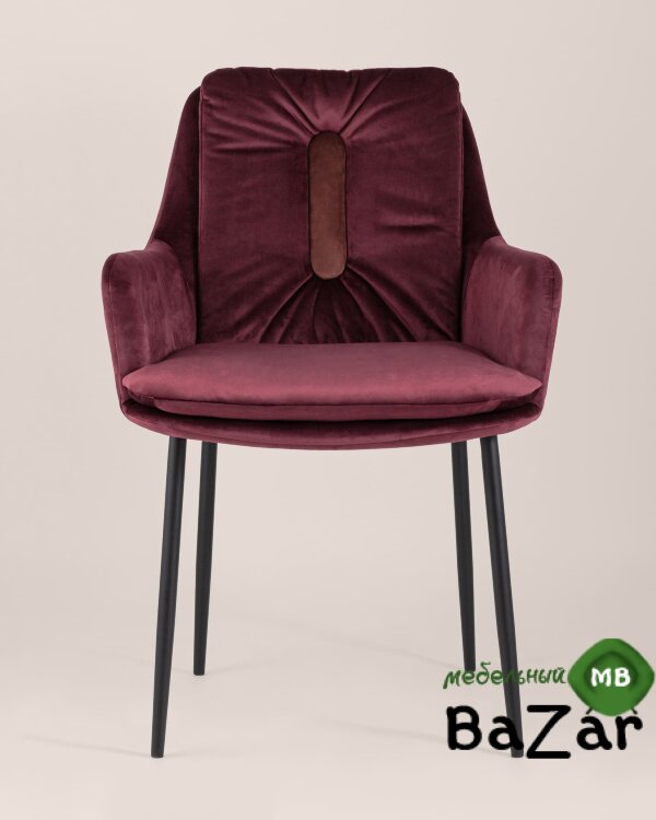 Кресло Саманта велюр бордовый
