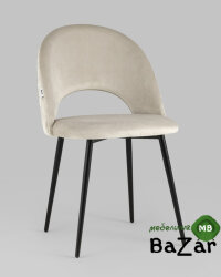 Стул Меган велюр с ромбами бежевый Стул Меган велюр с ромбами бежевый