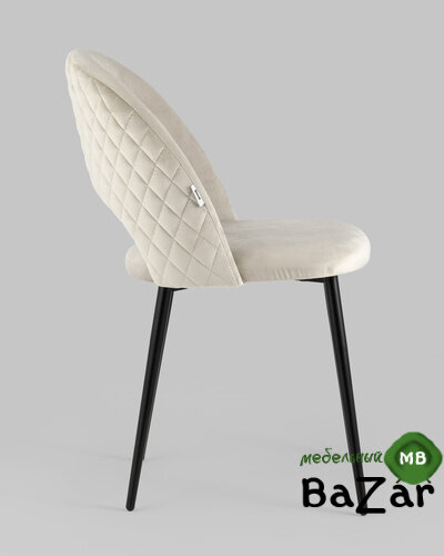 Стул Меган велюр с ромбами бежевый Стул Меган велюр с ромбами бежевый