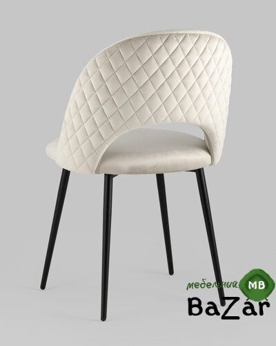 Стул Меган велюр с ромбами бежевый Стул Меган велюр с ромбами бежевый