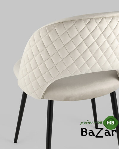 Стул Меган велюр с ромбами бежевый Стул Меган велюр с ромбами бежевый