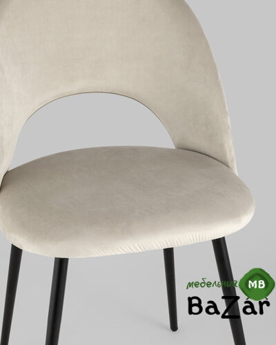 Стул Меган велюр с ромбами бежевый Стул Меган велюр с ромбами бежевый