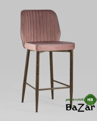 Стул полубарный Лоренс велюр пыльно-розовый