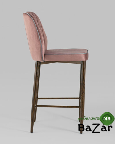Стул полубарный Лоренс велюр пыльно-розовый