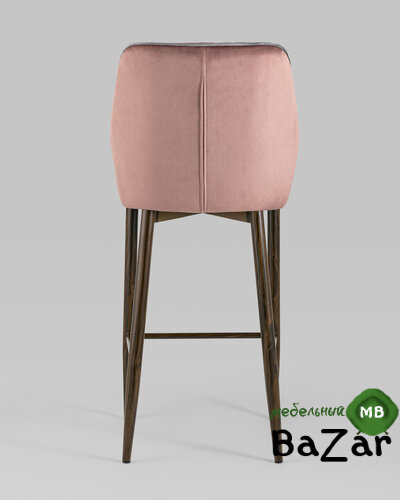 Стул полубарный Лоренс велюр пыльно-розовый