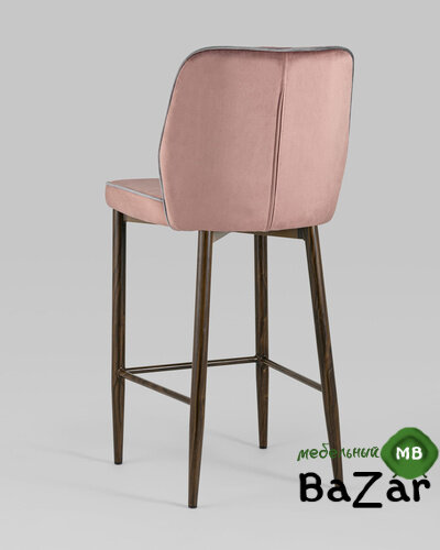 Стул полубарный Лоренс велюр пыльно-розовый