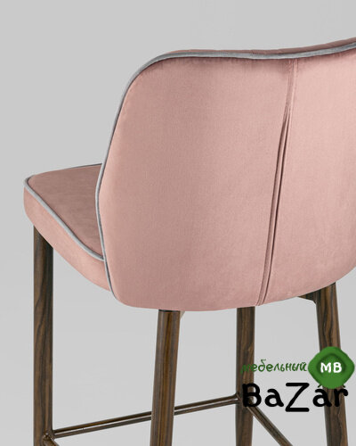 Стул полубарный Лоренс велюр пыльно-розовый
