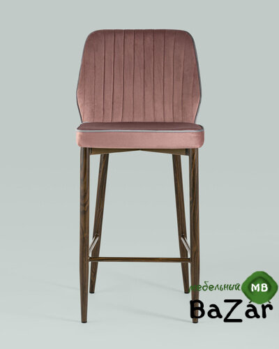 Стул полубарный Лоренс велюр пыльно-розовый
