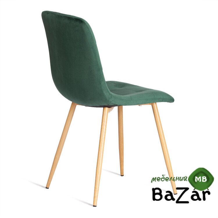 Стул CHILLY (mod. 7094-1) вельвет/металл dark green (темно-зеленый) HLR57 / натуральный