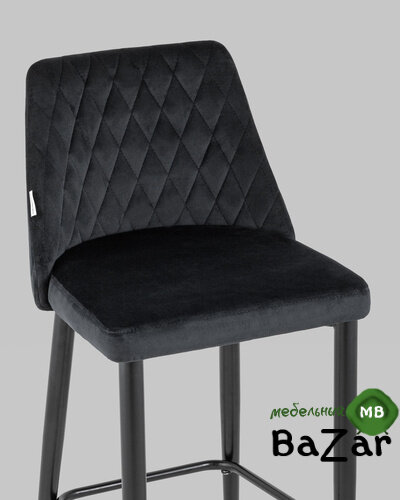 Стул барный Диего велюр черный