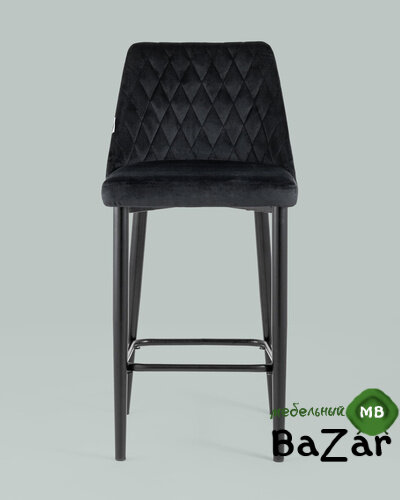 Стул барный Диего велюр черный
