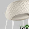 Стул Меган велюр с ромбами бежевый белые ножки Стул Меган велюр с ромбами бежевый белые ножки
