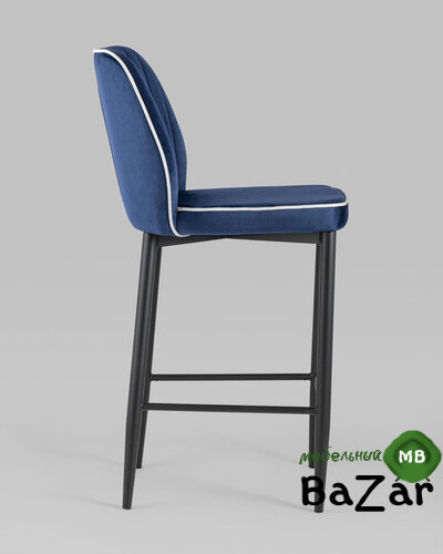 Стул полубарный Лоренс велюр синий