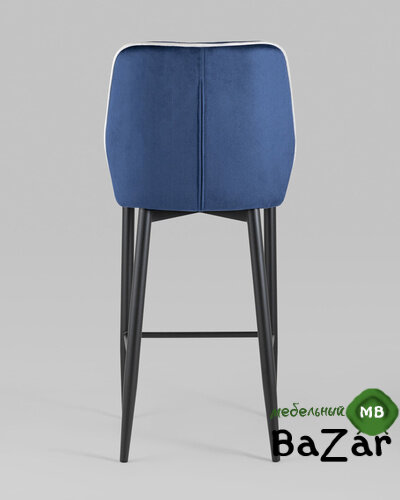 Стул полубарный Лоренс велюр синий