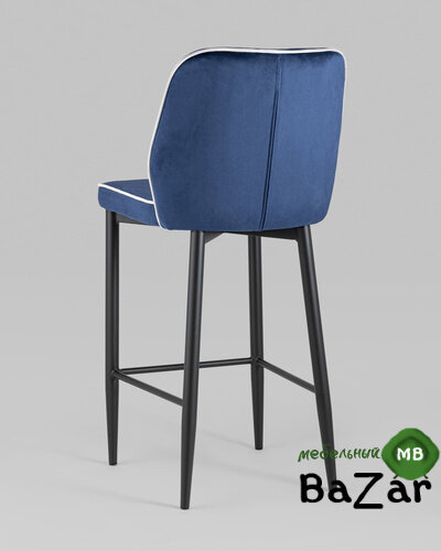 Стул полубарный Лоренс велюр синий