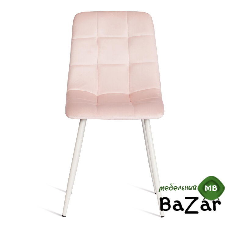 Стул CHILLY (mod. 7094-1) вельвет/металл pink (розовый) HLR39 / белый