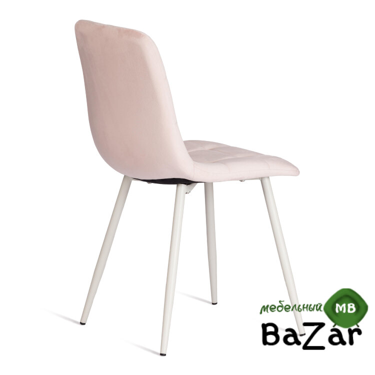 Стул CHILLY (mod. 7094-1) вельвет/металл pink (розовый) HLR39 / белый