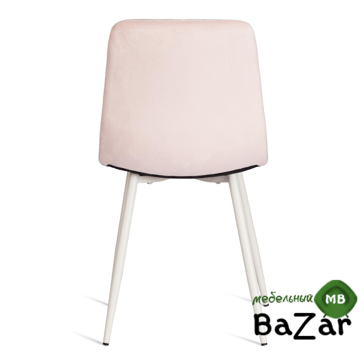 Стул CHILLY (mod. 7094-1) вельвет/металл pink (розовый) HLR39 / белый