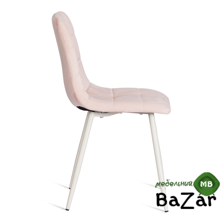 Стул CHILLY (mod. 7094-1) вельвет/металл pink (розовый) HLR39 / белый