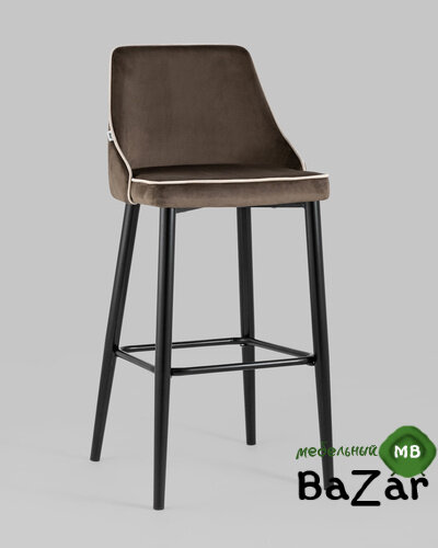 Стул барный Коби велюр коричневый