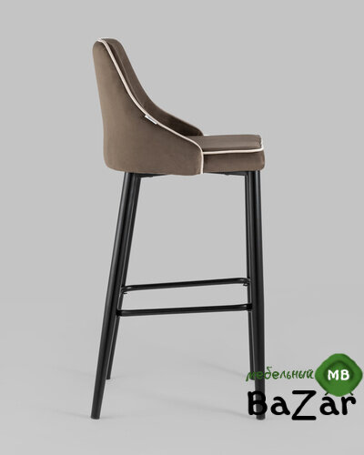 Стул барный Коби велюр коричневый