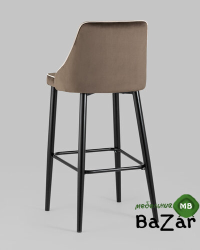 Стул барный Коби велюр коричневый