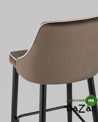 Стул барный Коби велюр коричневый