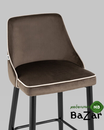 Стул барный Коби велюр коричневый