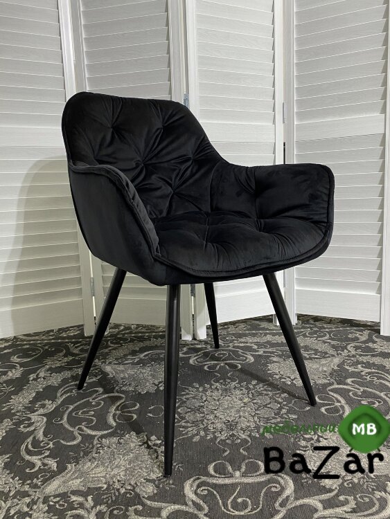 Стул MALTA BLUVEL-19 BLACK, велюр