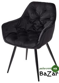 Стул MALTA BLUVEL-19 BLACK, велюр Стул MALTA BLUVEL-19 BLACK, велюр