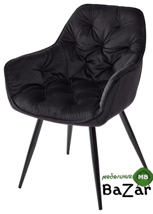 Стул MALTA BLUVEL-19 BLACK, велюр