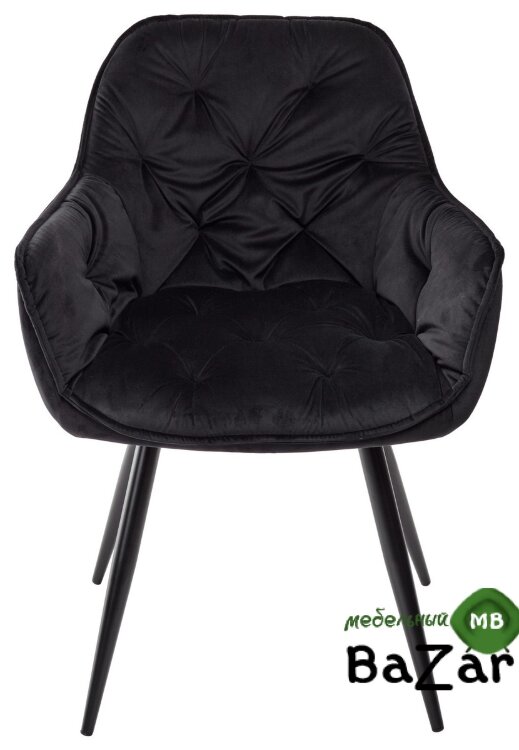 Стул MALTA BLUVEL-19 BLACK, велюр