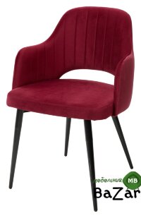 Стул FANTINE-LA ВИННЫЙ #16, велюр / черный каркас