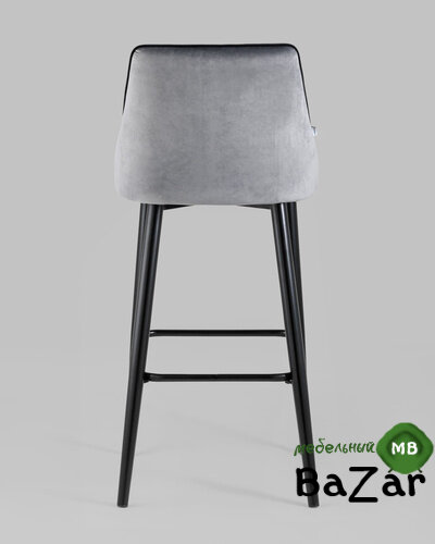 Стул барный Коби велюр серый