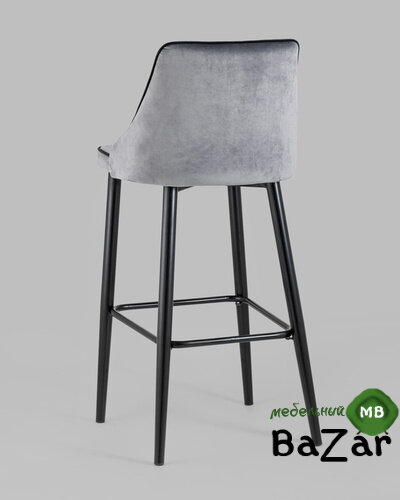 Стул барный Коби велюр серый