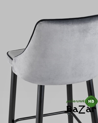Стул барный Коби велюр серый