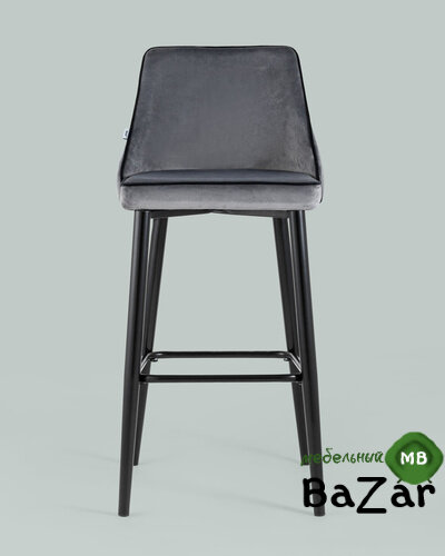 Стул барный Коби велюр серый