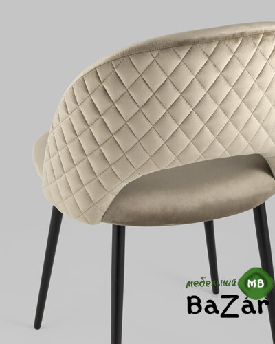 Стул Меган велюр с ромбами капучино Стул Меган велюр с ромбами капучино