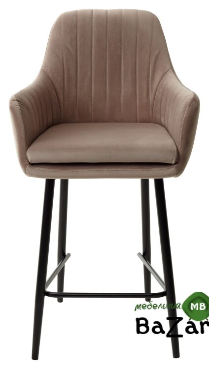 Полубарный стул Роден Premier 09 Серо-коричневый, велюр (H=65cm)