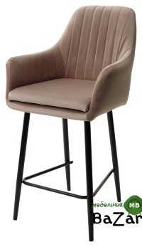 Полубарный стул Роден Premier 09 Серо-коричневый, велюр (H=65cm)