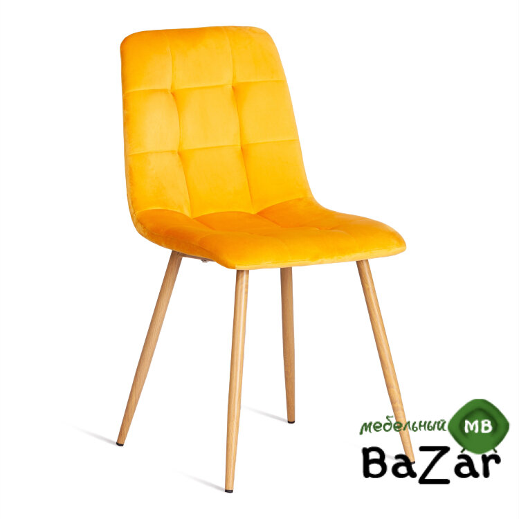 Стул CHILLY (mod. 7094-1) вельвет/металл yellow (желтый) HLR41 / натуральный