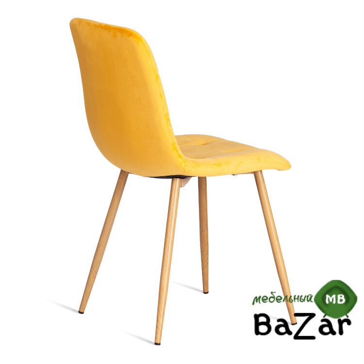 Стул CHILLY (mod. 7094-1) вельвет/металл yellow (желтый) HLR41 / натуральный