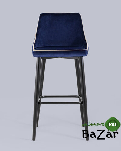 Стул барный Коби велюр синий